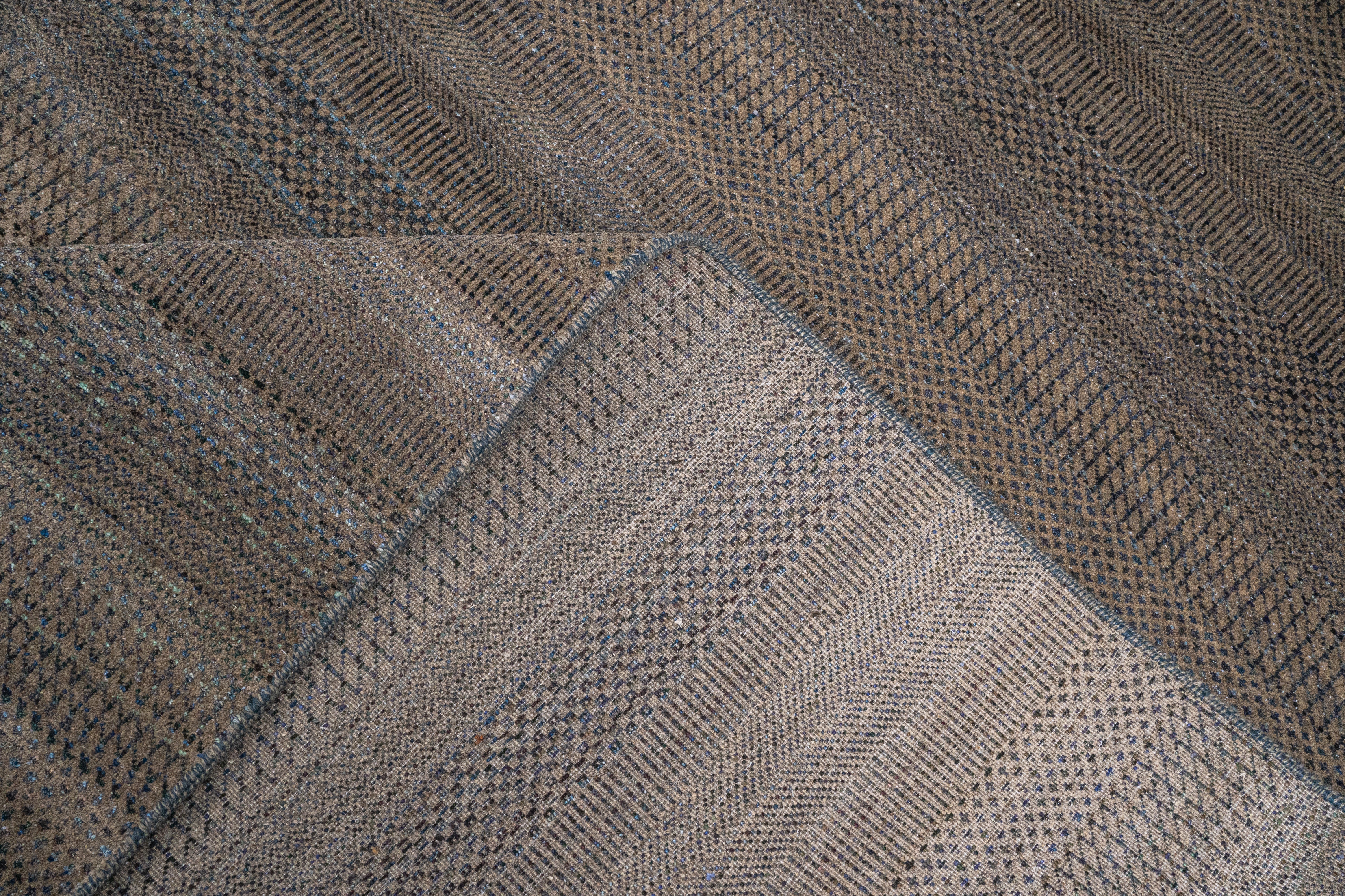 Handknotted Carpet, DIA- 1008 MCN, Pastel Brown & Black Olive